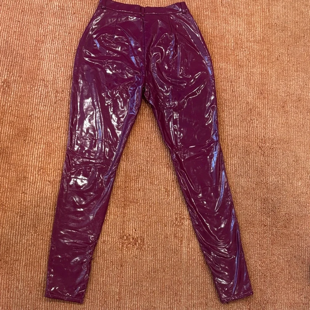 Fashionova Black AND Burgundy Vinyl Pants with soft interior (sweat proof) +more - Picture 8 of 16